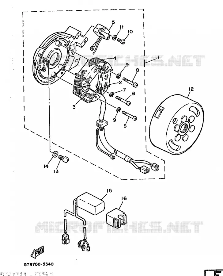 DYNAMO Yamaha MOTO 250 1986 XT  XT250