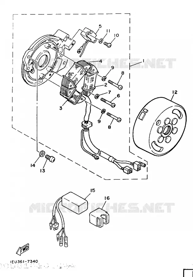DYNAMO Yamaha MOTO 250 1987 XT  XT250