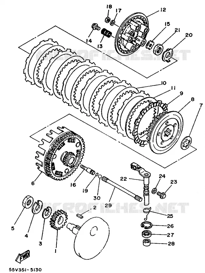 STARTMOTOR KOPPELINGS Yamaha MOTO 350 1986 XT  XT350
