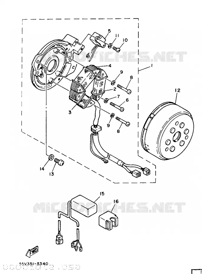DYNAMO Yamaha MOTO 350 1986 XT  XT350