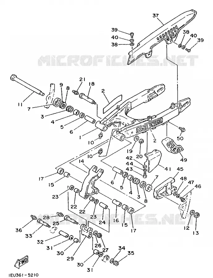 ACHTERBRUG Yamaha MOTO 350 1987 XT  XT350