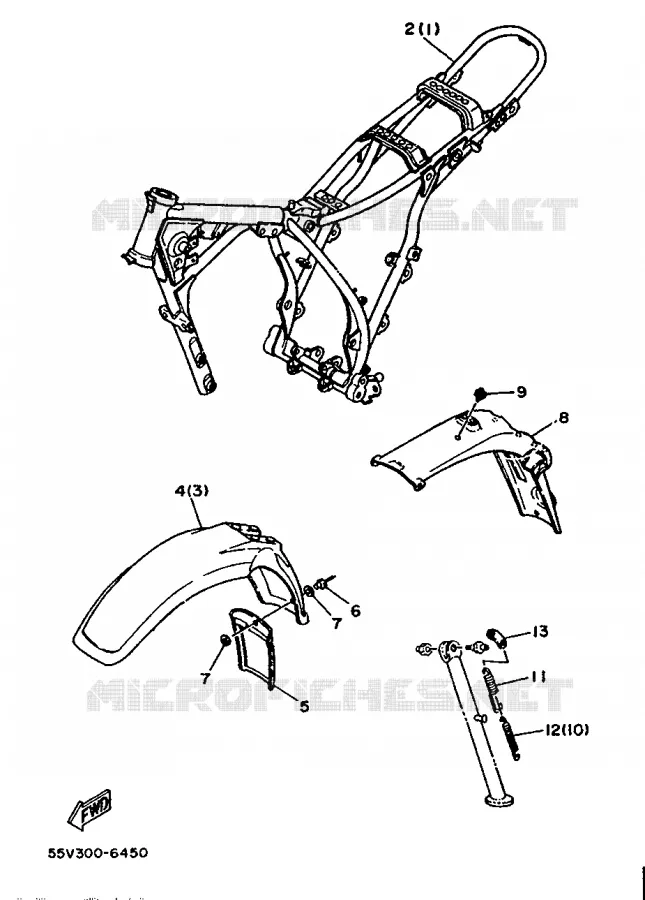 OPTIONELE ONDERDELEN - CHASSIS Yamaha MOTO 350 1987 XT  XT350