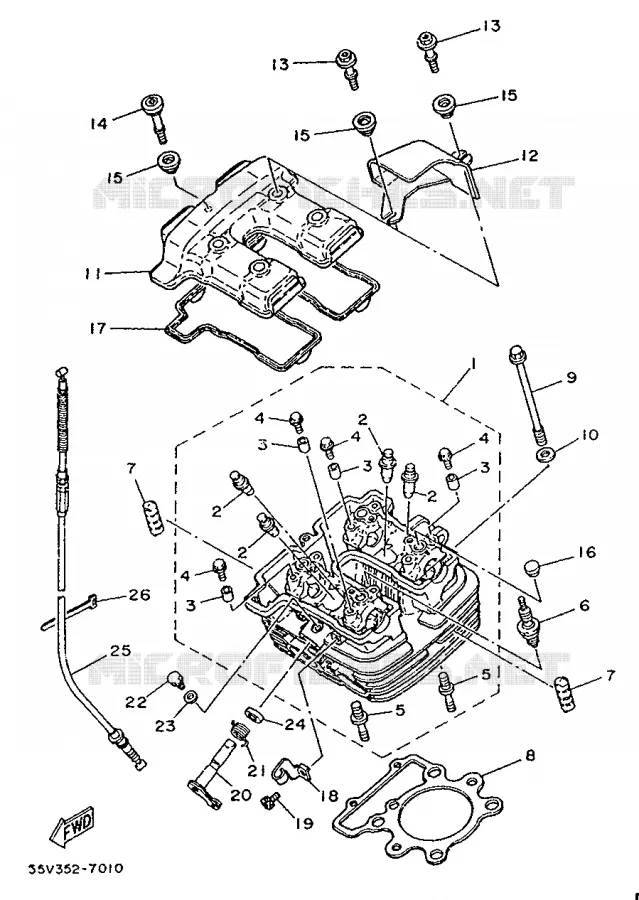 CILINDERKOP Yamaha MOTO 350 1989 XT  XT350