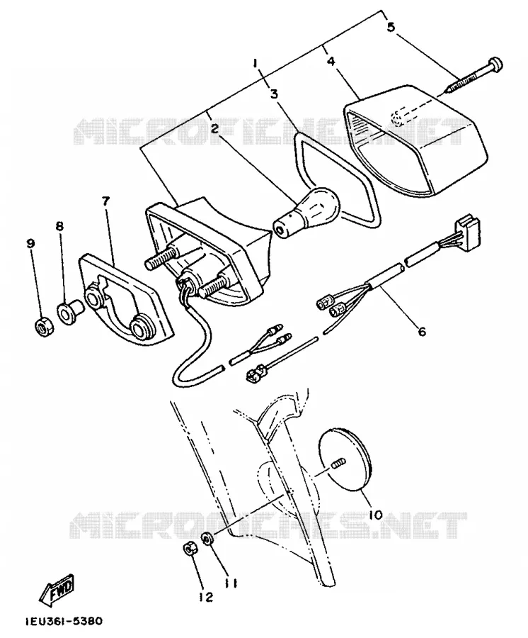 ACHTERLICHT Yamaha MOTO 350 1991 XT  XT350