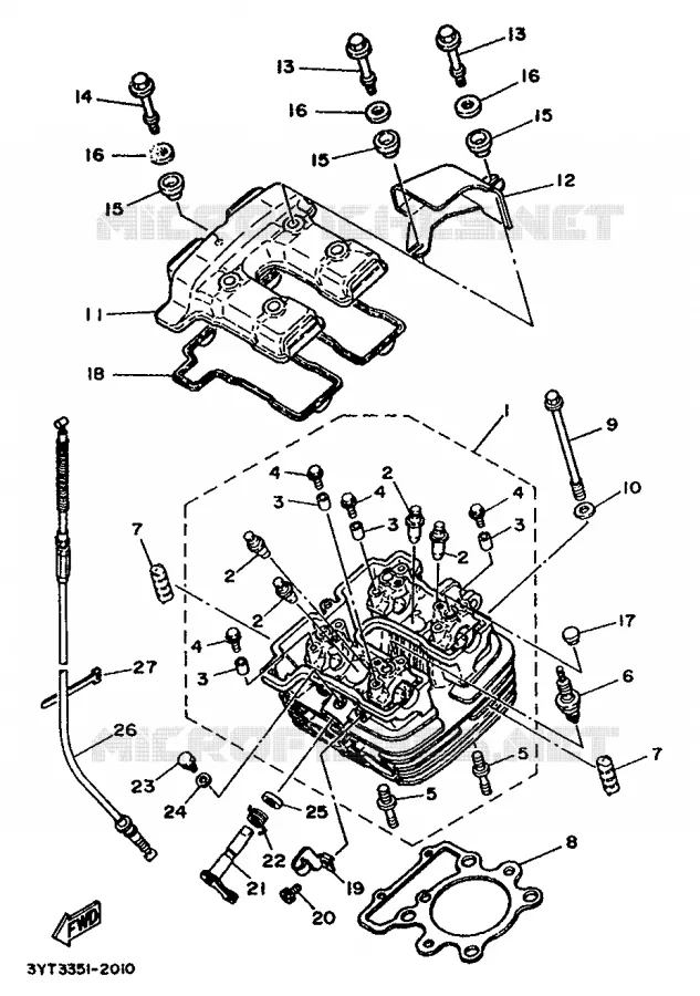 CILINDERKOP Yamaha MOTO 350 1992 XT  XT350