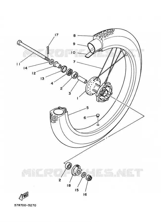 VOORWIEL Yamaha MOTO 350 1988 XT  XT350'88