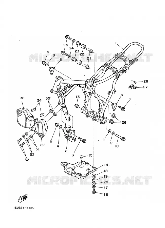FRAME Yamaha MOTO 350 1988 XT  XT350'88