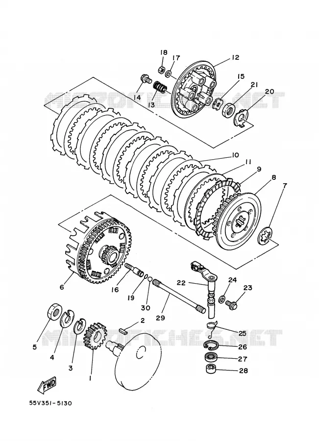 STARTMOTOR KOPPELINGS Yamaha MOTO 350 1988 XT  XT350'88