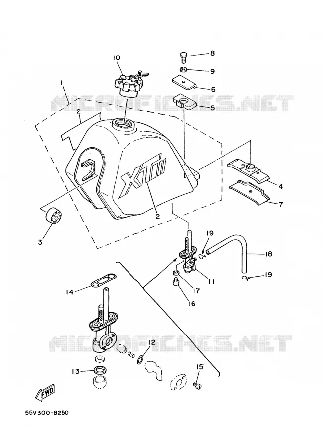 BENZINE TANK Yamaha MOTO 350 1988 XT  XT350'88