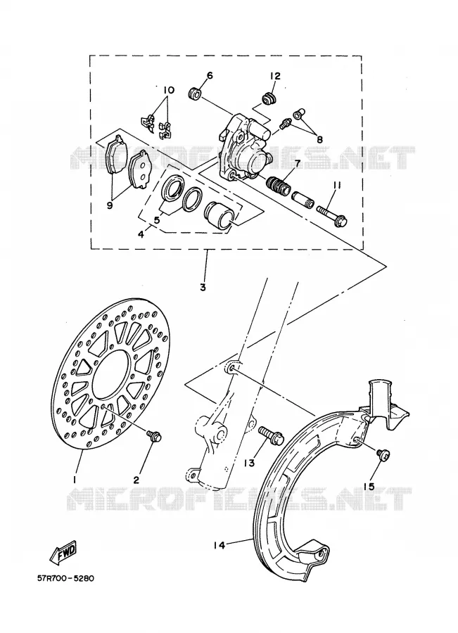 REMKLAUW VOOR Yamaha MOTO 350 1988 XT  XT350'88