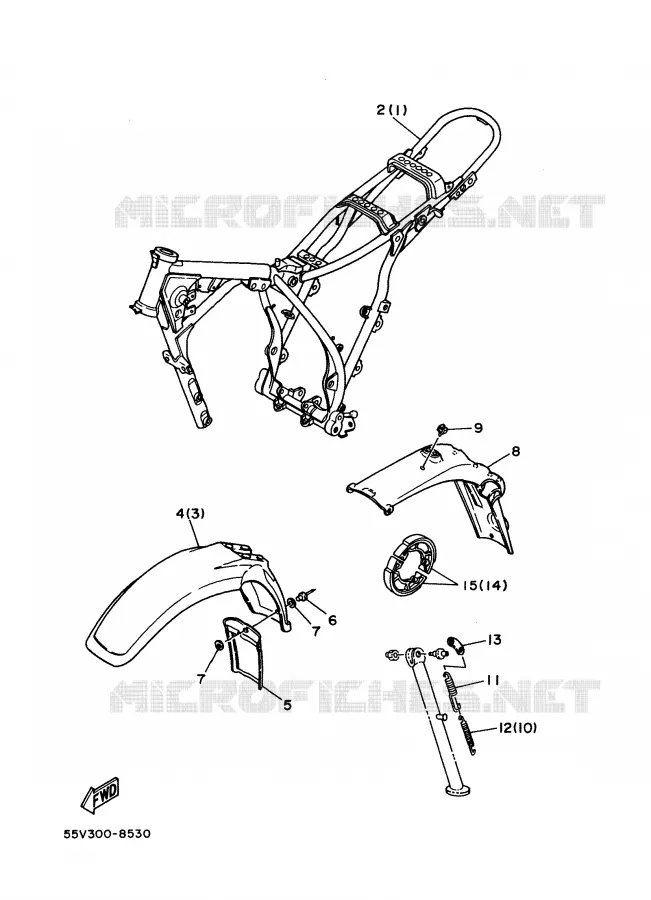 OPTIONELE ONDERDELEN - CHASSIS Yamaha MOTO 350 1988 XT  XT350'88
