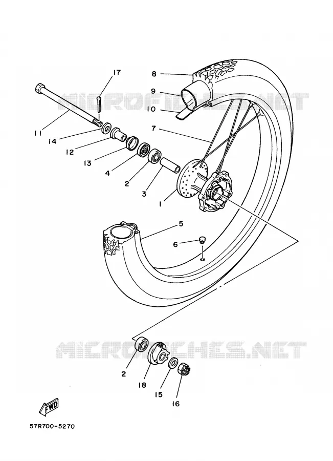 VOORWIEL Yamaha MOTO 350 1988 XT  XT350'88