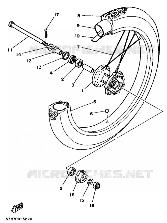 VOORWIEL Yamaha MOTO 350 1996 XT  XT350H