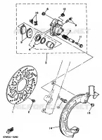 VOORWIEL / REMKLAUW voor Yamaha XT350N (13KW) 1988