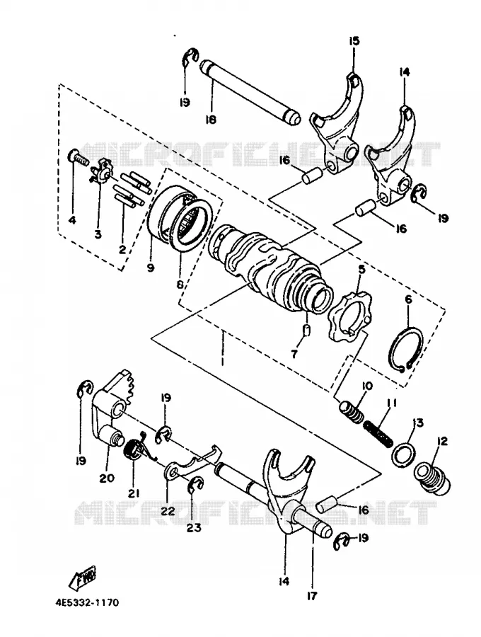 SCHAKELWALS Yamaha MOTO 500 1986 XT  XT500