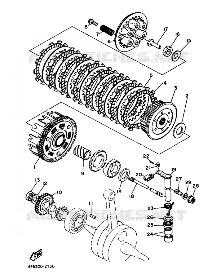 STARTMOTOR KOPPELINGS Yamaha MOTO 500 1988 XT  XT500
