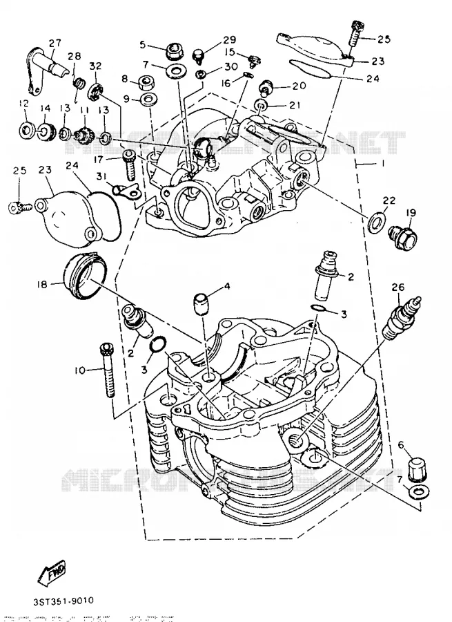 CILINDERKOP Yamaha MOTO 500 1989 XT  XT500
