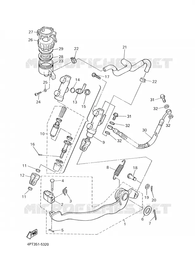 REMPOMP ACHTER Yamaha MOTO 500 2000 XTE  XT500E