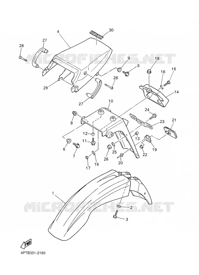 SPATBORD Yamaha MOTO 500 2002 XTE  XT500E