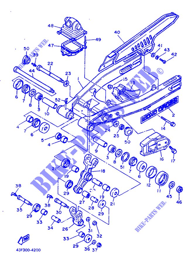 ACHTERBRUG voor Yamaha XT600 1986