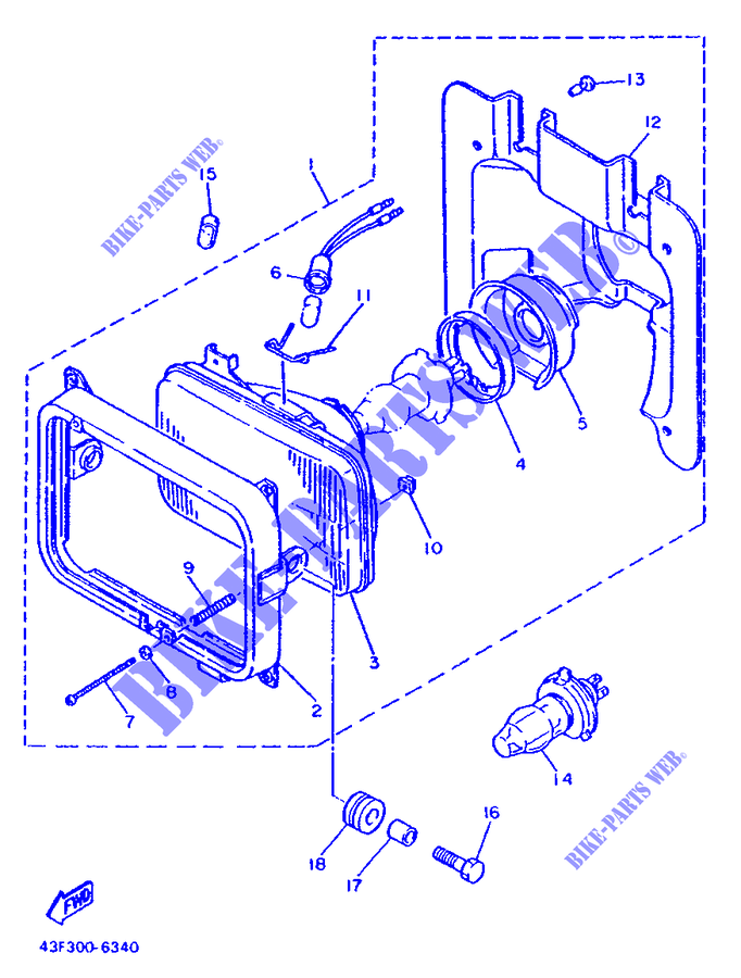 KOPLAMP voor Yamaha XT600 1986