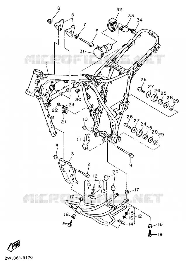 FRAME Yamaha MOTO 600 1989 XT  XT600