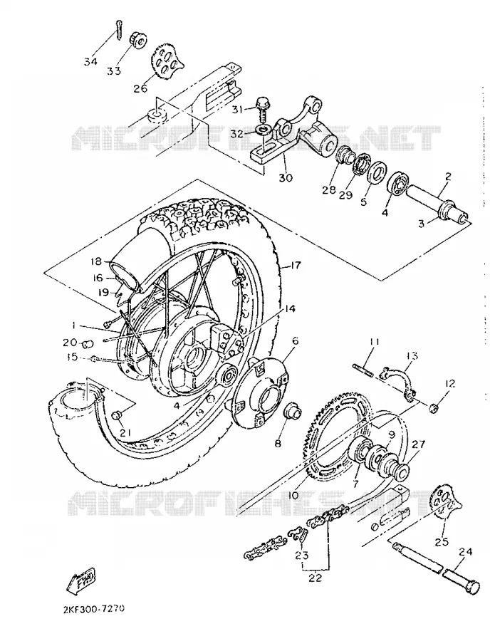 ACHTERWIEL Yamaha MOTO 600 1989 XT  XT600