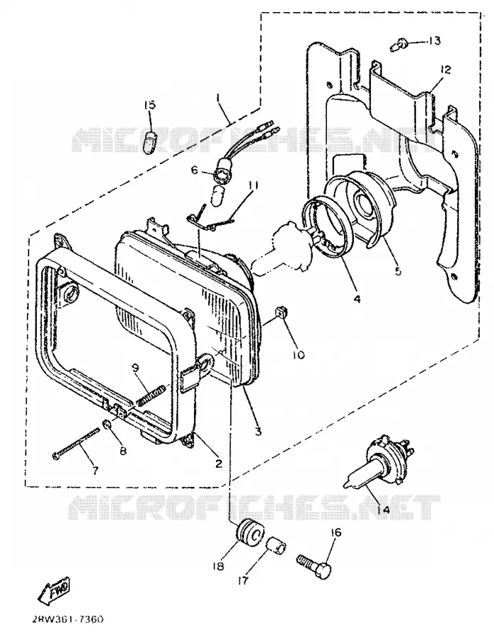 KOPLAMP Yamaha MOTO 600 1989 XT  XT600