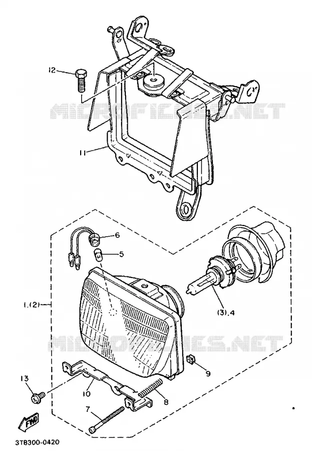 ALTERNATIEF KOPLAMP Yamaha MOTO 600 1990 XTE  XT600E