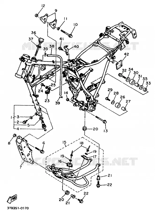 FRAME Yamaha MOTO 600 1991 XTE  XT600E