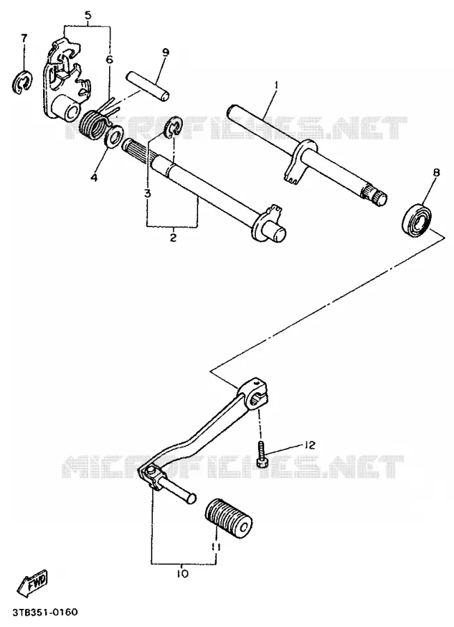 SCHAKEL STANG / PEDAAL Yamaha MOTO 600 1992 XTE  XT600E
