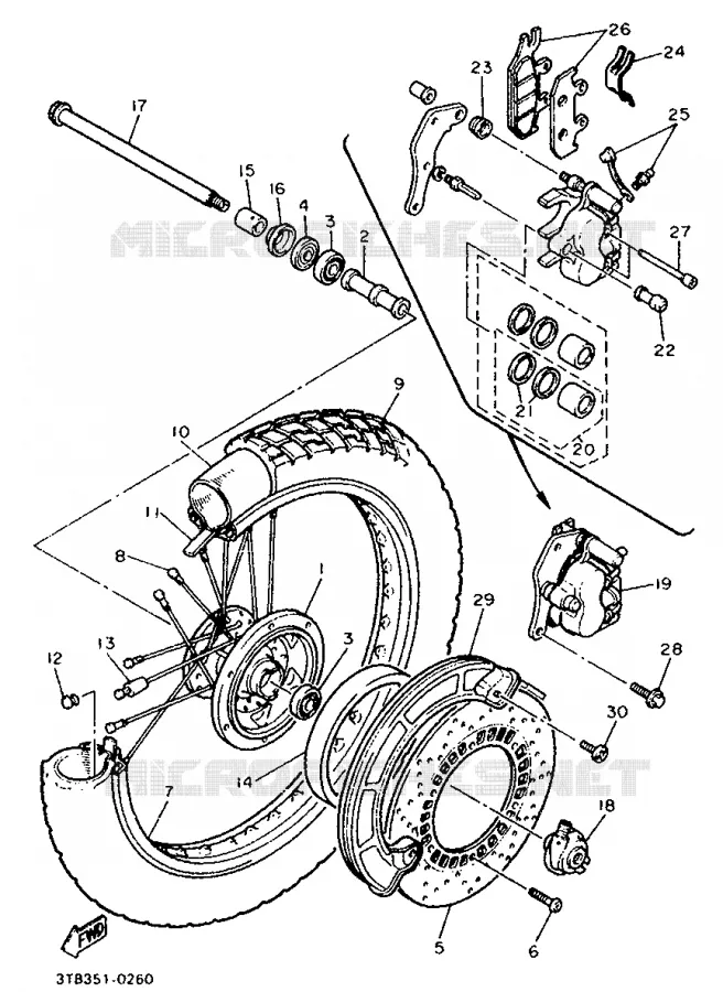 VOORWIEL Yamaha MOTO 600 1992 XTE  XT600E