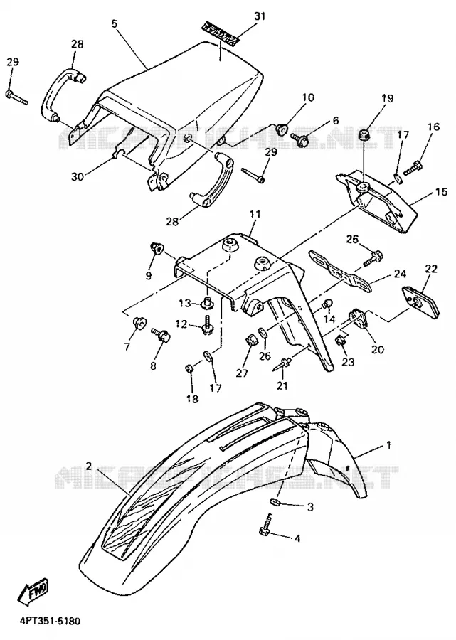 SPATBORD Yamaha MOTO 600 1995 XTE  XT600E