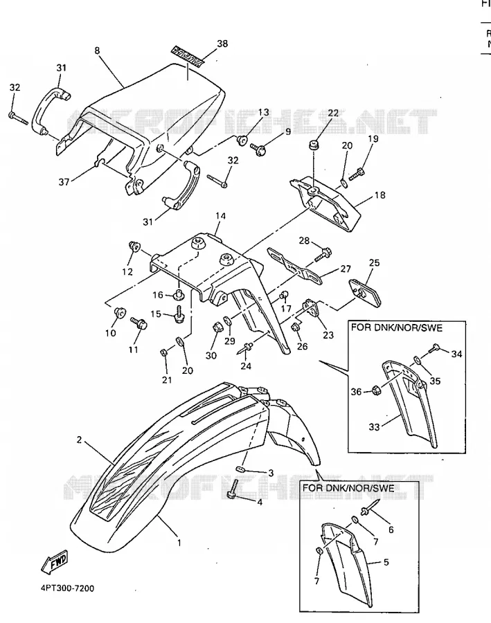 SPATBORD Yamaha MOTO 600 1997 XTE  XT600E
