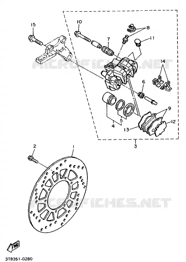 REMKLAUW ACHTER Yamaha MOTO 600 1997 XTE  XT600E
