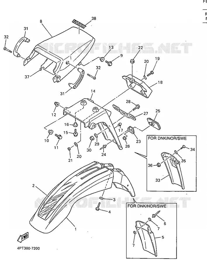 SPATBORD Yamaha MOTO 600 1998 XTE  XT600E
