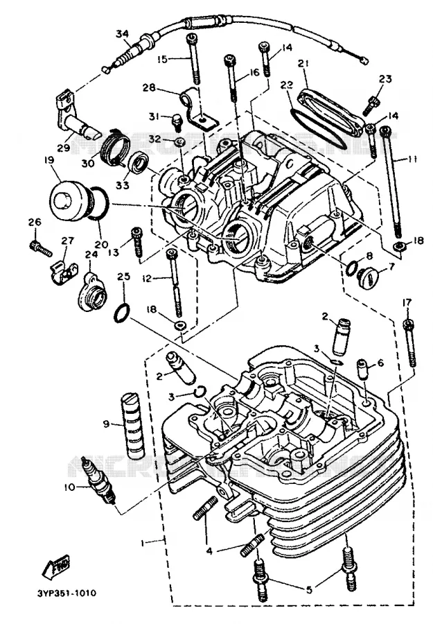 CILINDERKOP Yamaha MOTO 600 1992 XT  XT600K