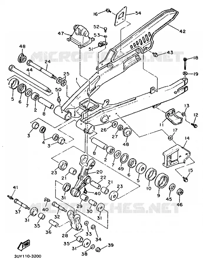 ACHTERBRUG Yamaha MOTO 600 1993 XT  XT600K