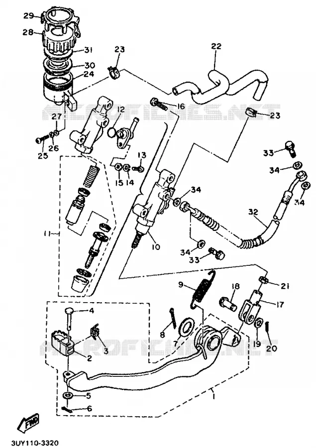 REMPOMP ACHTER Yamaha MOTO 600 1994 XT  XT600K