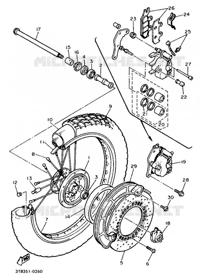 VOORWIEL Yamaha MOTO 600 1994 XT  XT600K
