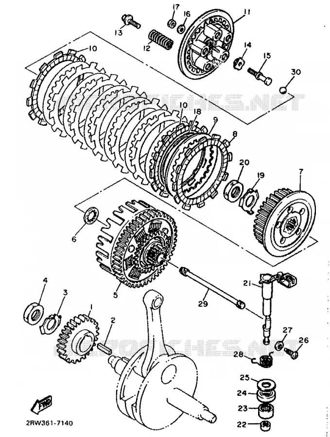 STARTMOTOR KOPPELINGS Yamaha MOTO 600 1993 XT  XT600KH (33KW)