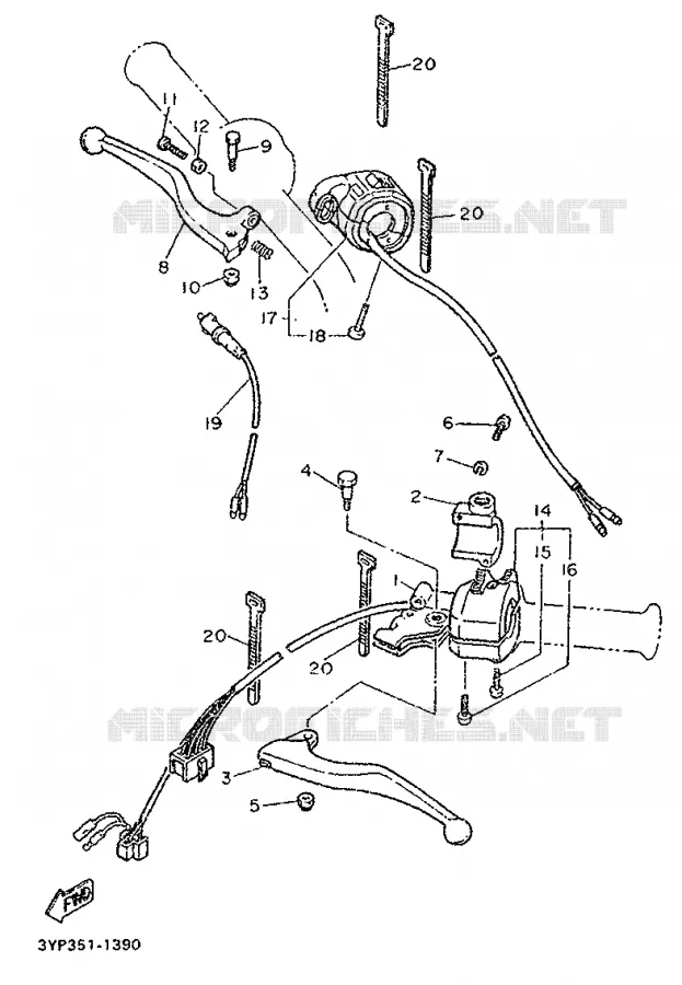 STUURSCHAKELAAR / HEVEL Yamaha MOTO 600 1992 XT  XT600KN