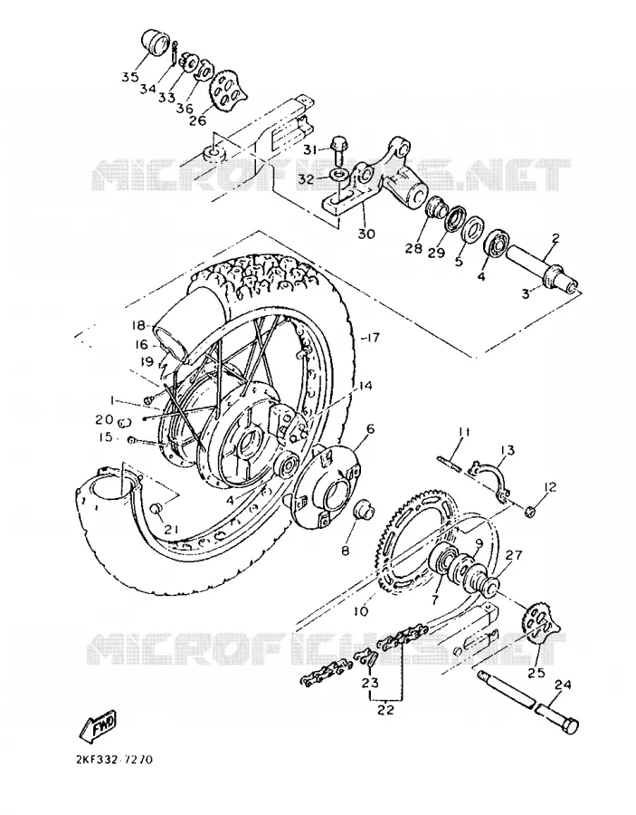 ACHTERWIEL Yamaha MOTO 600 1987 XT  XT600N