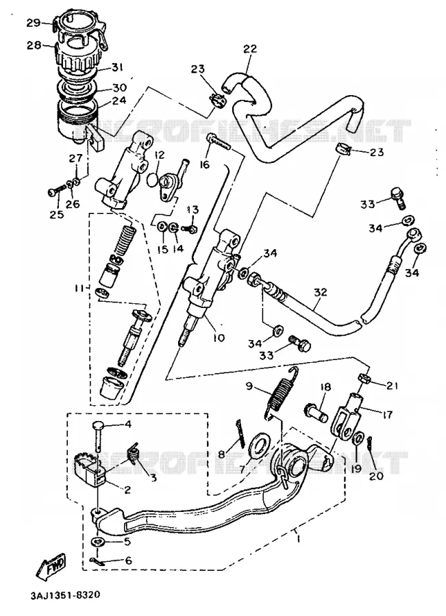 REMPOMP ACHTER Yamaha MOTO 600 1988 XTZ  XT600Z