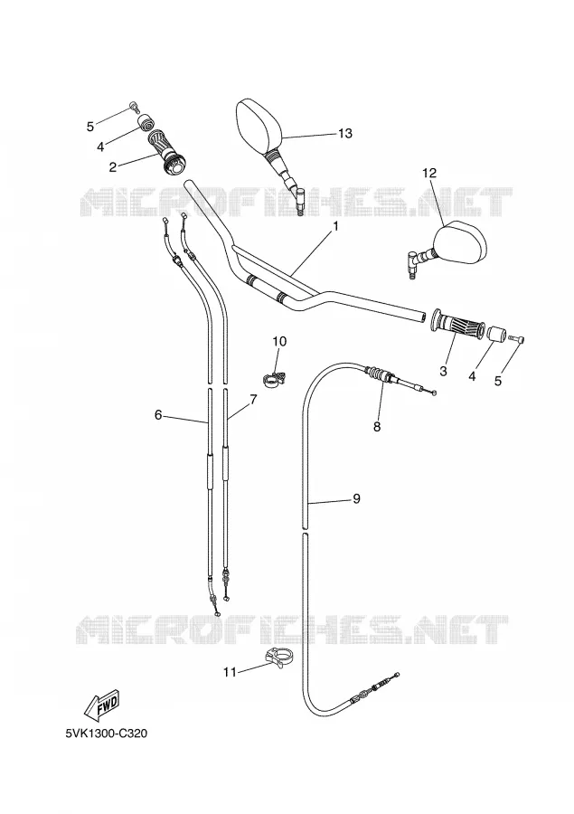 STUUR / KABEL Yamaha MOTO 660 2005 XTR  XT660R