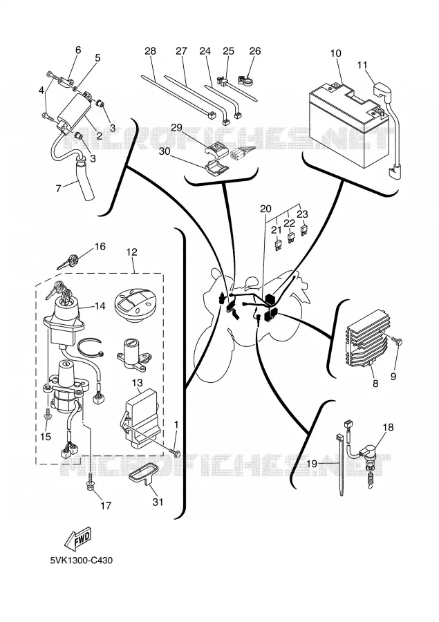 ELECTRISCH 1 Yamaha MOTO 660 2005 XTR  XT660R