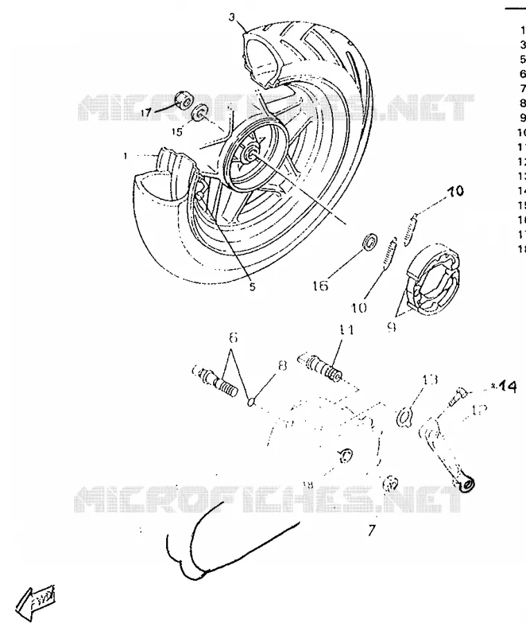 ACHTERWIEL Yamaha SCOOTER 50 1996 ROCKET  CW50RSP