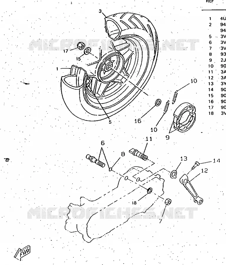ACHTERWIEL Yamaha SCOOTER 50 1997 ROCKET  CW50RSP