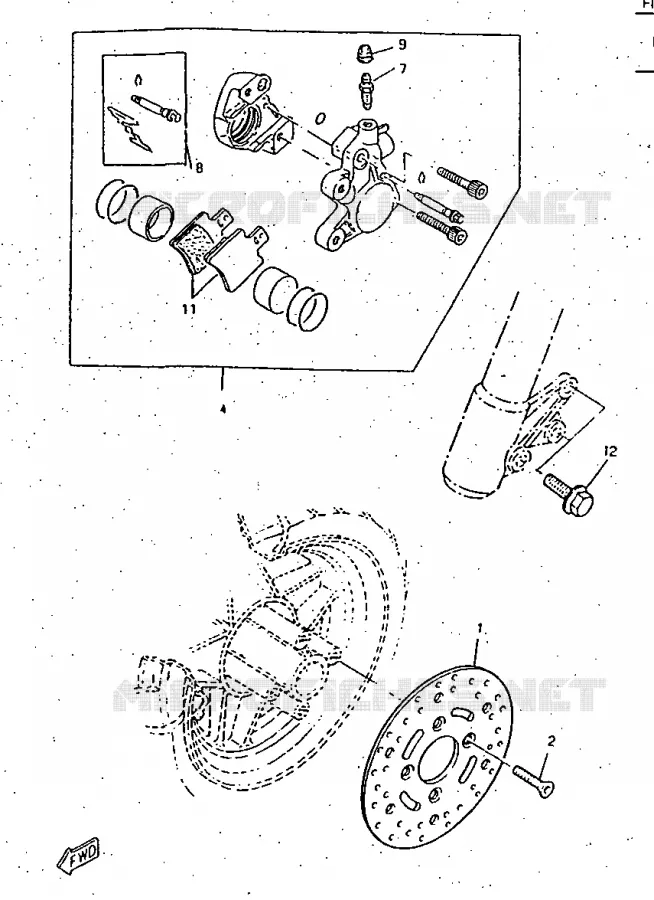 REMKLAUW VOOR Yamaha SCOOTER 50 1997 ROCKET  CW50RSP