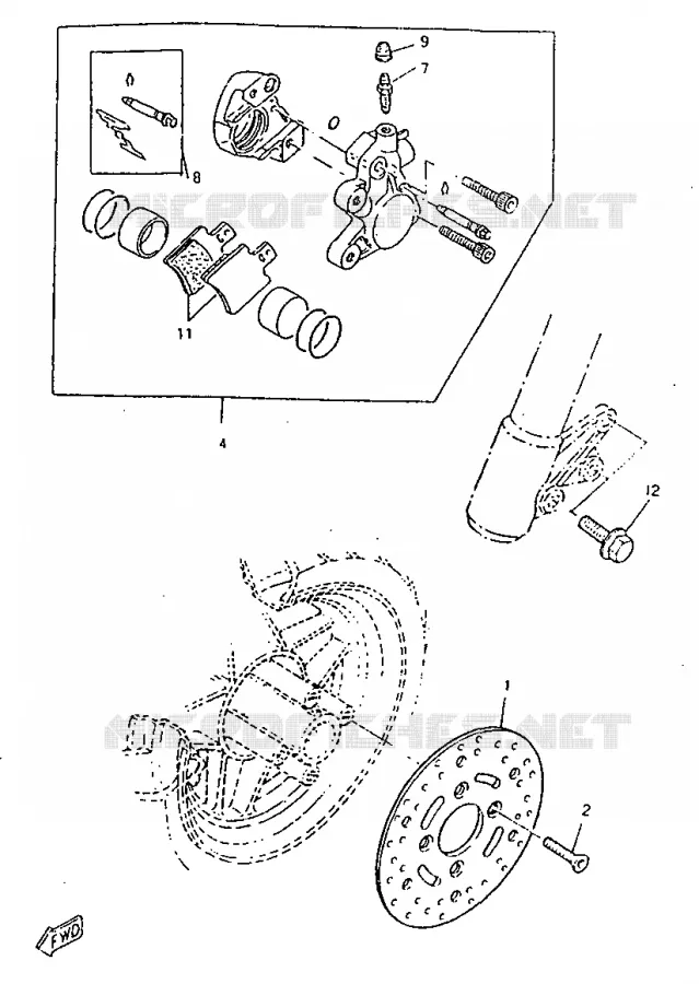 REMKLAUW VOOR Yamaha SCOOTER 50 1998 ROCKET  CW50RSP